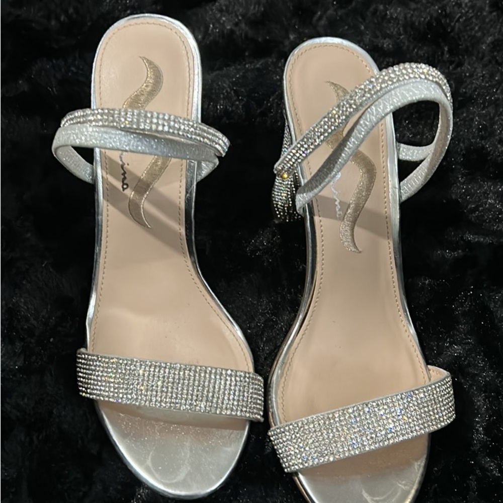 Nina Silver Rhinestone Heels for Weddings